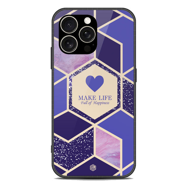 Happiness Series Soft Phone Case - Premium Glass Case - Design 2 - iPhone 15 Pro Max