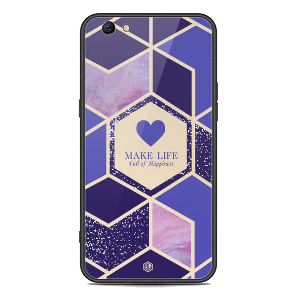 Happiness Series Soft Phone Case - Premium Glass Case - Design 2 - Oppo F3 Plus