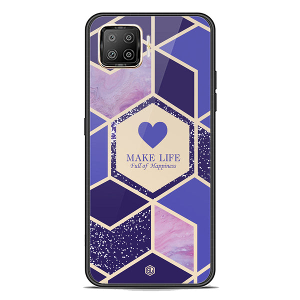 Happiness Series Soft Phone Case - Premium Glass Case - Design 2 - Oppo Reno 4F