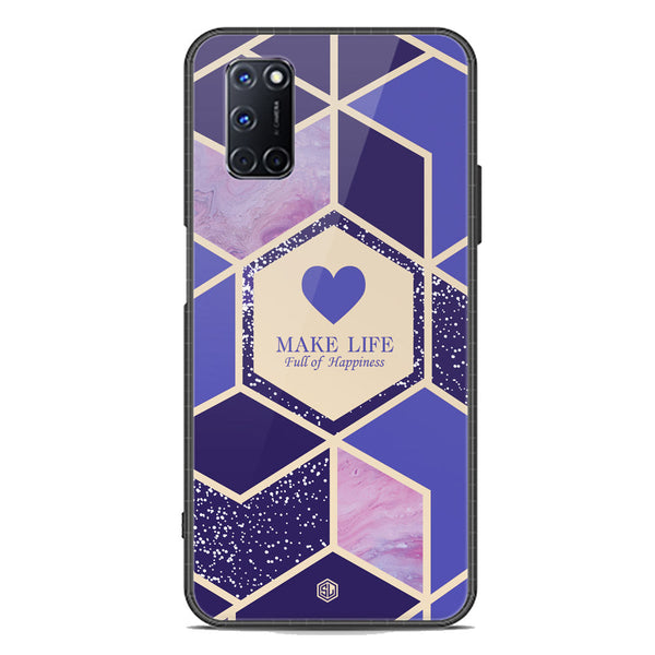 Happiness Series Soft Phone Case - Premium Glass Case - Design 2 - Oppo A92