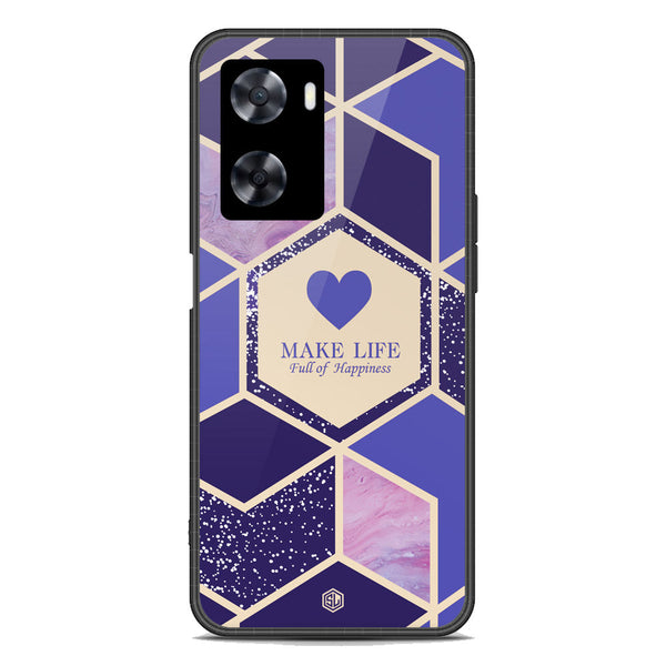 Happiness Series Soft Phone Case - Premium Glass Case - Design 2 - Oppo A77 4G