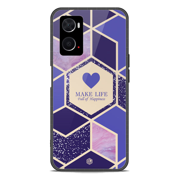 Happiness Series Soft Phone Case - Premium Glass Case - Design 2 - Oppo A76