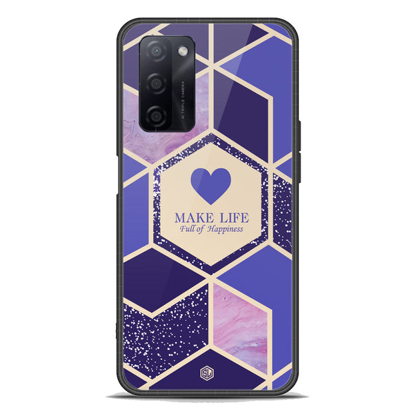 Happiness Series Soft Phone Case - Premium Glass Case - Design 2 - Oppo A55 5G