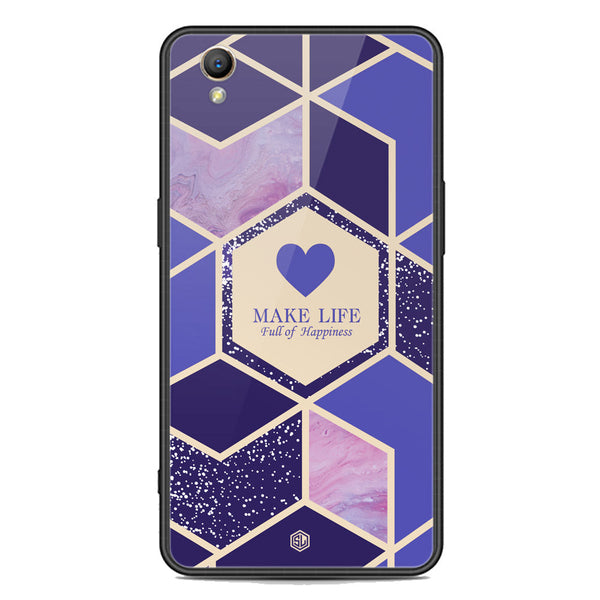 Happiness Series Soft Phone Case - Premium Glass Case - Design 2 - Oppo A37