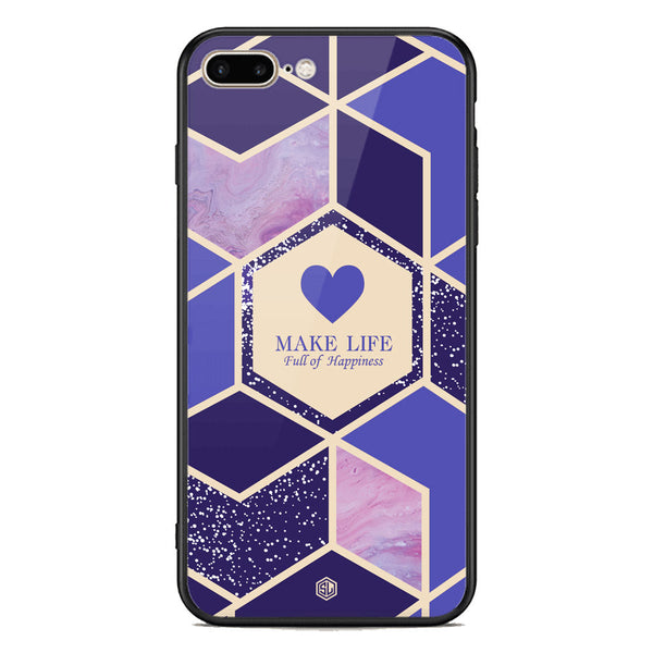 Happiness Series Soft Phone Case - Premium Glass Case - Design 2 - iPhone 8 Plus / 7 Plus