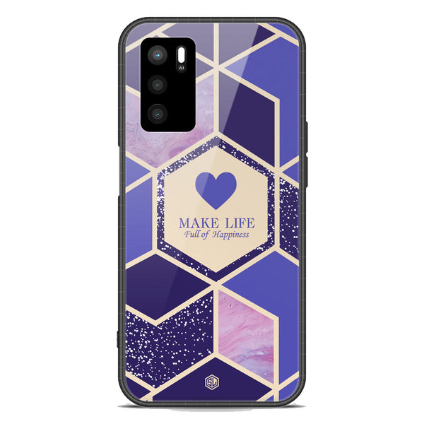 Happiness Series Soft Phone Case - Premium Glass Case - Design 2 - Oppo A16s