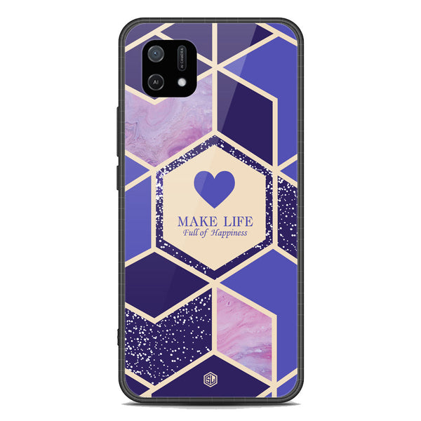Happiness Series Soft Phone Case - Premium Glass Case - Design 2 - Oppo A16K