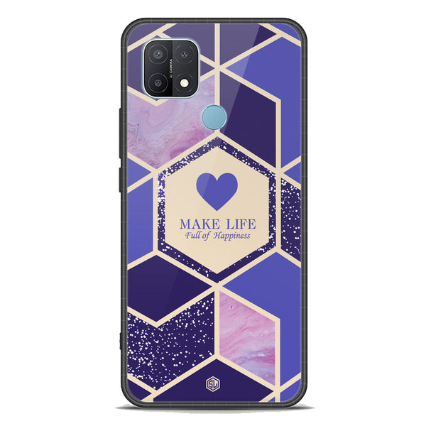 Happiness Series Soft Phone Case - Premium Glass Case - Design 2 - Oppo A15