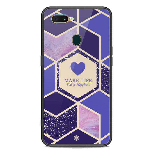 Happiness Series Soft Phone Case - Premium Glass Case - Design 2 - Oppo A12