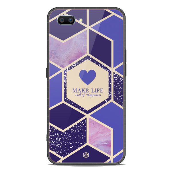Happiness Series Soft Phone Case - Premium Glass Case - Design 2 - Oppo A3s