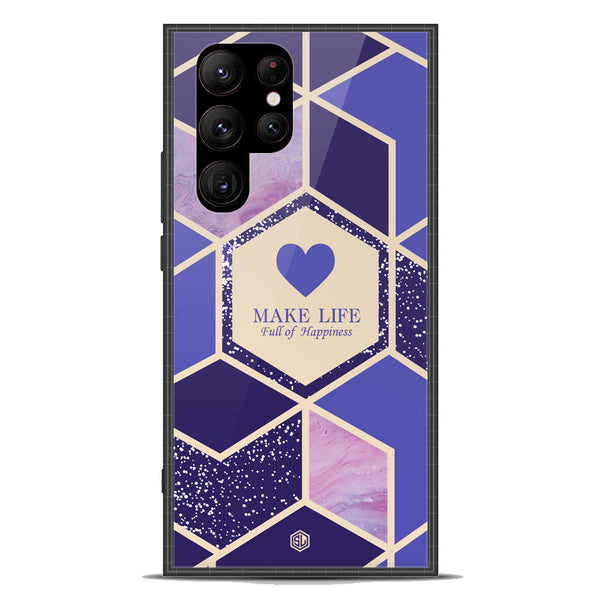 Happiness Series Soft Phone Case - Premium Glass Case - Design 2 - Samsung Galaxy S23 Ultra 5G