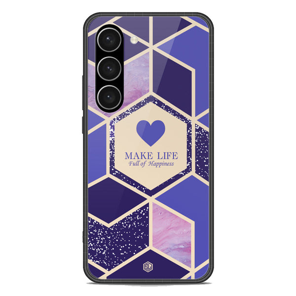 Happiness Series Soft Phone Case - Premium Glass Case - Design 2 - Samsung Galaxy S23 Plus 5G