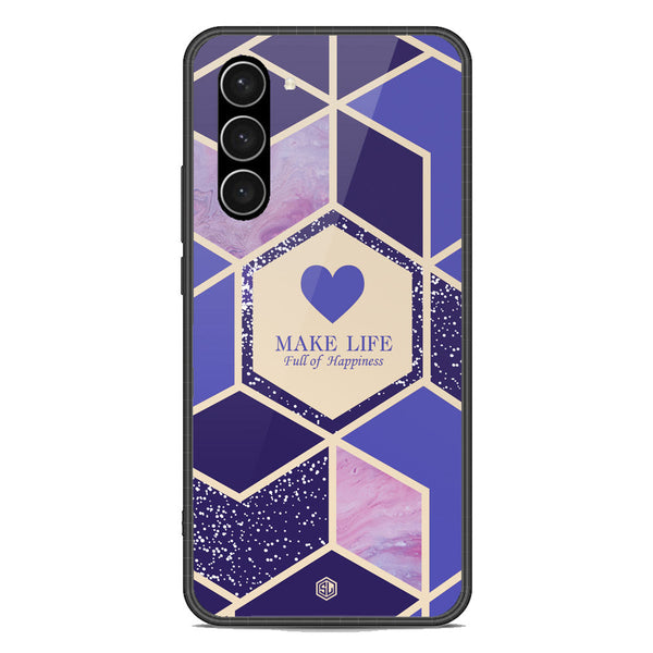 Happiness Series Soft Phone Case - Premium Glass Case - Design 2 - Samsung Galaxy S23 5G
