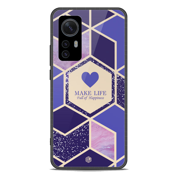 Happiness Series Soft Phone Case - Premium Glass Case - Design 2 - Xiaomi 12S Pro