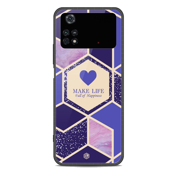 Happiness Series Soft Phone Case - Premium Glass Case - Design 2 - Xiaomi Poco M4 Pro 5G