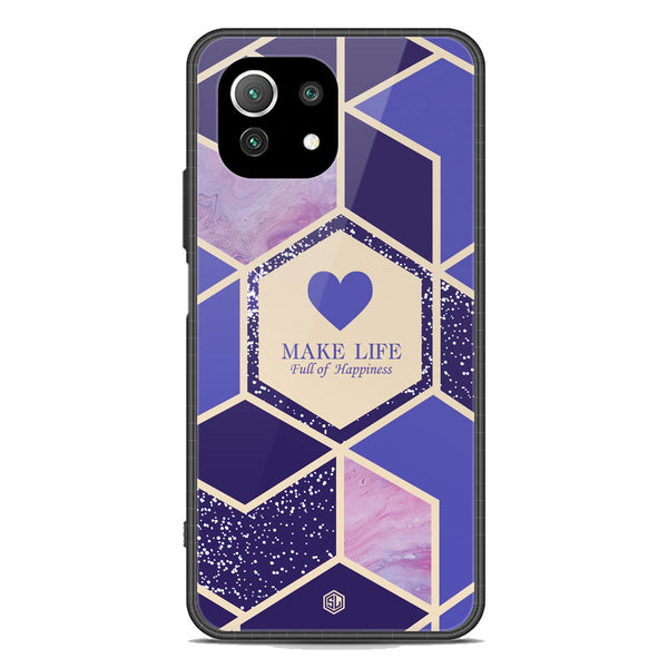 Happiness Series Soft Phone Case - Premium Glass Case - Design 2 - Xiaomi Mi 11 Lite