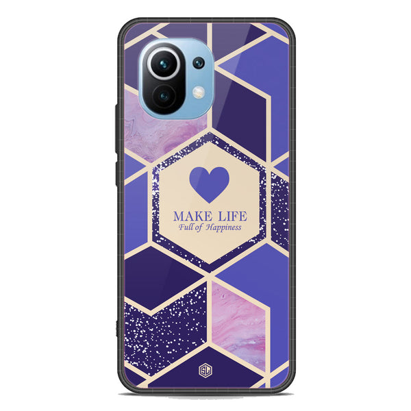 Happiness Series Soft Phone Case - Premium Glass Case - Design 2 - Xiaomi Mi 11