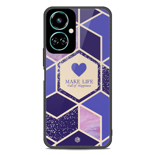 Happiness Series Soft Phone Case - Premium Glass Case - Design 2 - Tecno Camon 19