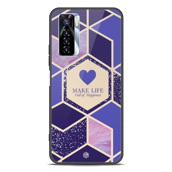 Happiness Series Soft Phone Case - Premium Glass Case - Design 2 - Tecno Camon 17 Pro