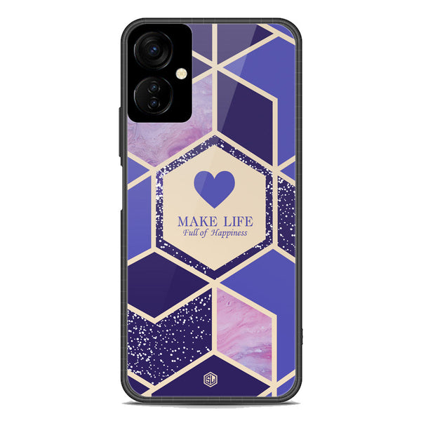 Happiness Series Soft Phone Case - Premium Glass Case - Design 2 - Tecno Spark 9T