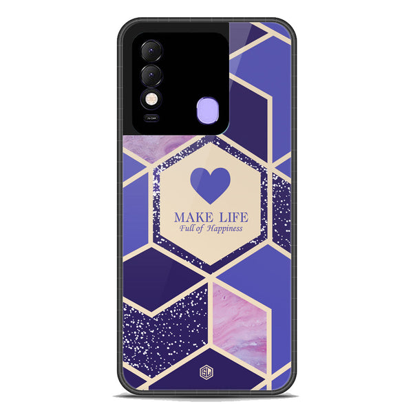 Happiness Series Soft Phone Case - Premium Glass Case - Design 2 - Tecno Spark 8