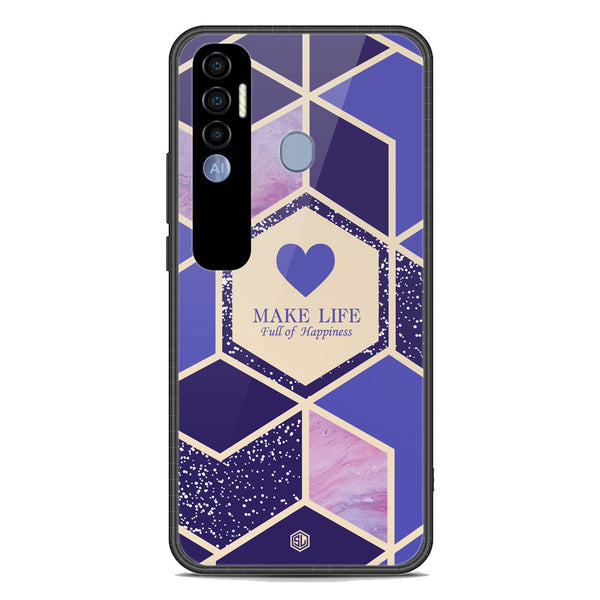 Happiness Series Soft Phone Case - Premium Glass Case - Design 2 - Tecno Spark 7 Pro