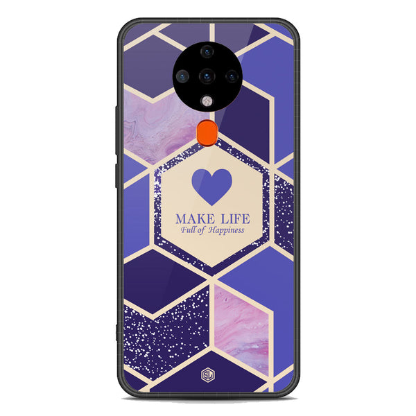 Happiness Series Soft Phone Case - Premium Glass Case - Design 2 - Tecno Spark 6