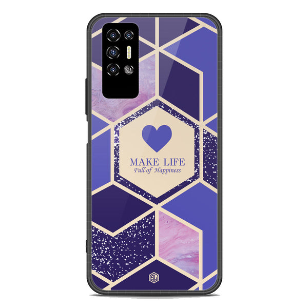 Happiness Series Soft Phone Case - Premium Glass Case - Design 2 - Tecno Pova 2