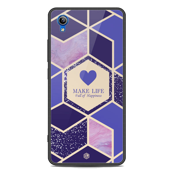 Happiness Series Soft Phone Case - Premium Glass Case - Design 2 - Vivo Y91i