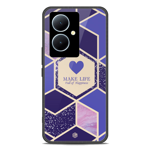 Happiness Series Soft Phone Case - Premium Glass Case - Design 2 - Vivo Y78 Plus 5G