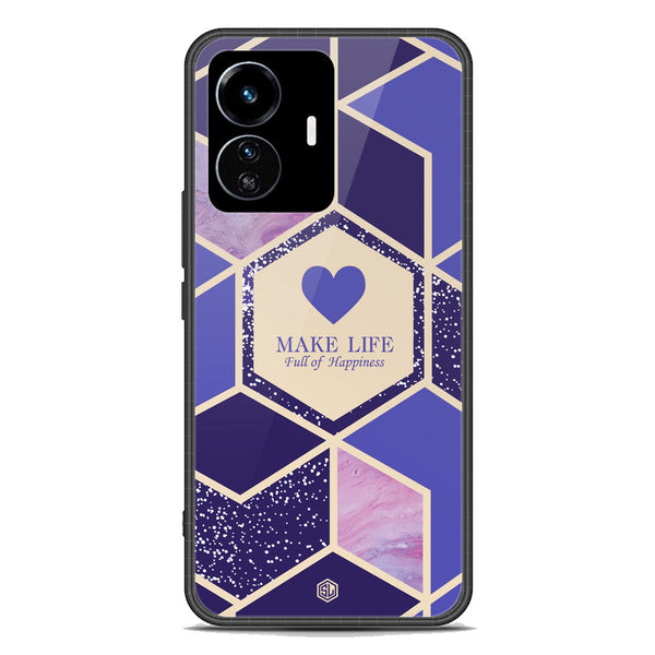 Happiness Series Soft Phone Case - Premium Glass Case - Design 2 - Vivo Y77 5G