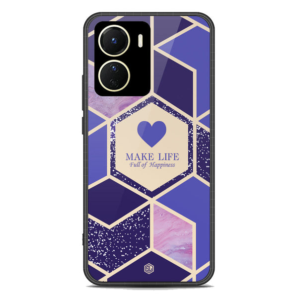 Happiness Series Soft Phone Case - Premium Glass Case - Design 2 - Vivo Y56 5G