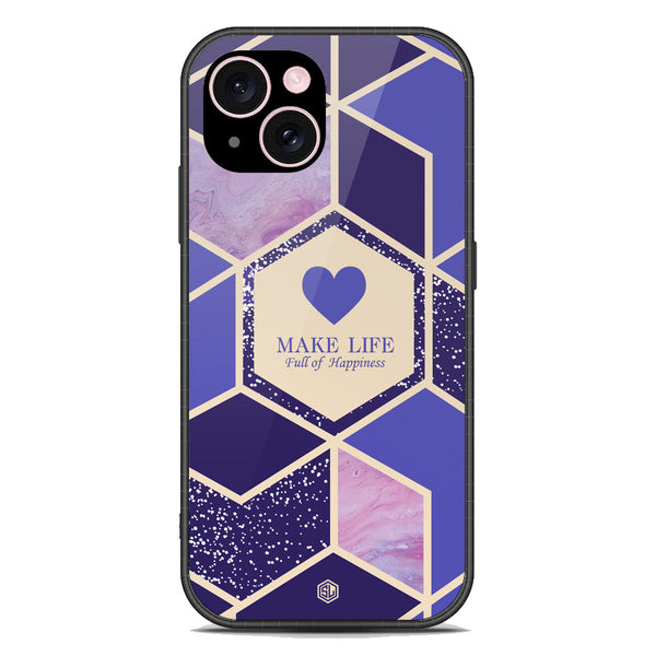 Happiness Series Soft Phone Case - Premium Glass Case - Design 2 - iPhone 15 Plus