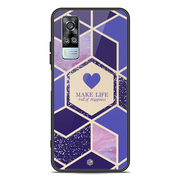 Happiness Series Soft Phone Case - Premium Glass Case - Design 2 - Vivo Y51 (2020 December)