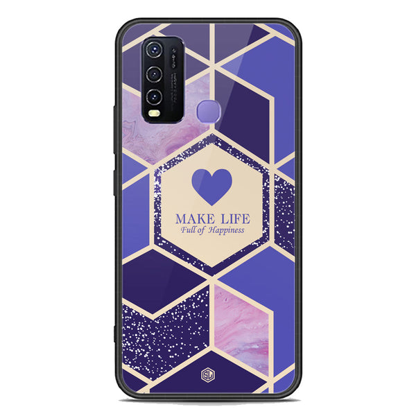 Happiness Series Soft Phone Case - Premium Glass Case - Design 2 - Vivo Y50
