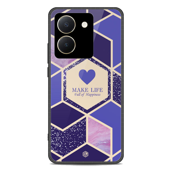 Happiness Series Soft Phone Case - Premium Glass Case - Design 2 - Vivo Y36 4G