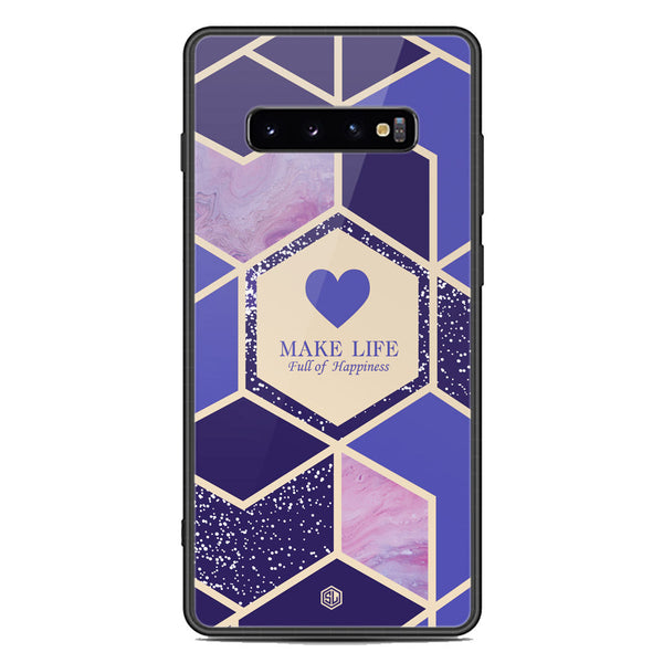 Happiness Series Soft Phone Case - Premium Glass Case - Design 2 - Samsung Galaxy S10 Plus