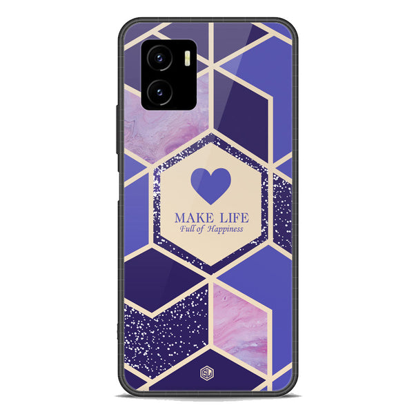 Happiness Series Soft Phone Case - Premium Glass Case - Design 2 - Vivo Y15c