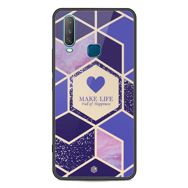 Happiness Series Soft Phone Case - Premium Glass Case - Design 2 - Vivo Y12
