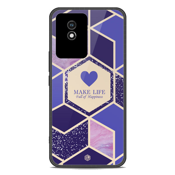 Happiness Series Soft Phone Case - Premium Glass Case - Design 2 - Vivo Y11 2023