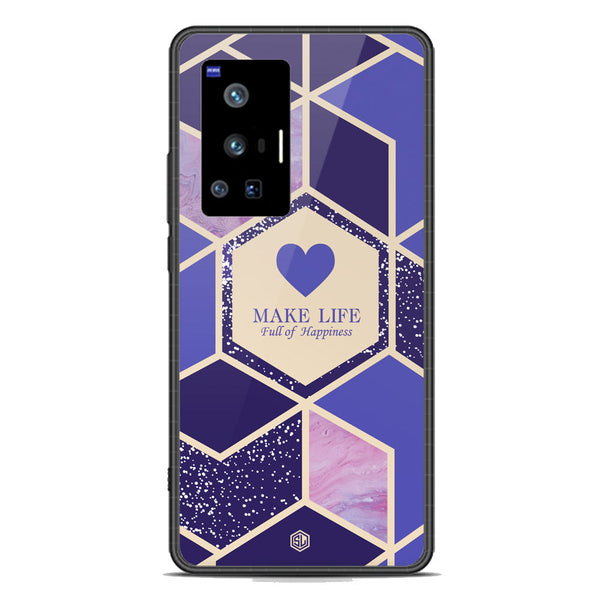 Happiness Series Soft Phone Case - Premium Glass Case - Design 2 - Vivo X70 Pro