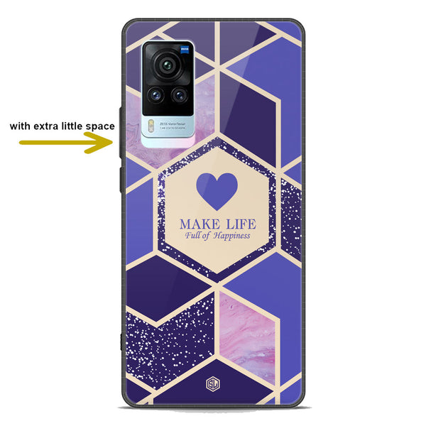 Happiness Series Soft Phone Case - Premium Glass Case - Design 2 - Vivo X60 Pro