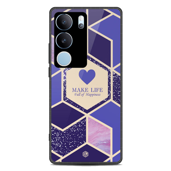 Happiness Series Soft Phone Case - Premium Glass Case - Design 2 - Vivo V29 Pro