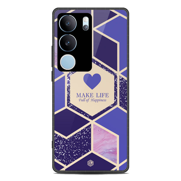 Happiness Series Soft Phone Case - Premium Glass Case - Design 2 - Vivo V29