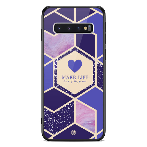 Happiness Series Soft Phone Case - Premium Glass Case - Design 2 - Samsung Galaxy S10