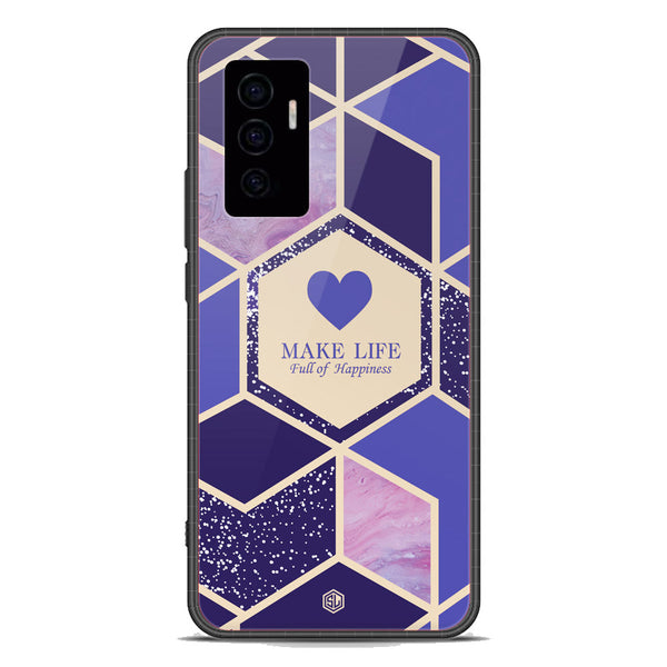 Happiness Series Soft Phone Case - Premium Glass Case - Design 2 - Vivo V23e