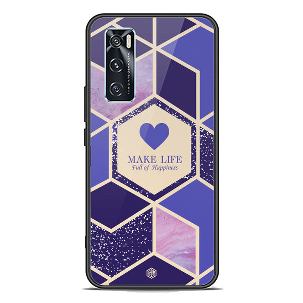 Happiness Series Soft Phone Case - Premium Glass Case - Design 2 - Vivo V20 SE