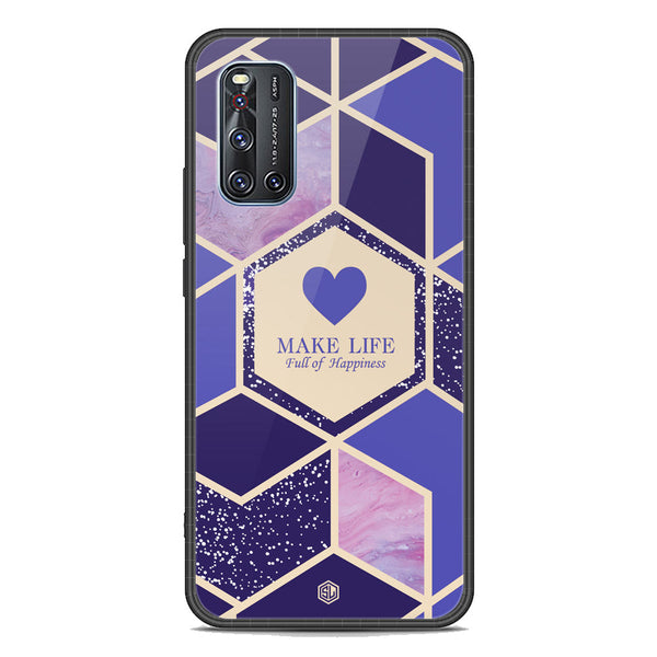 Happiness Series Soft Phone Case - Premium Glass Case - Design 2 - Vivo V19
