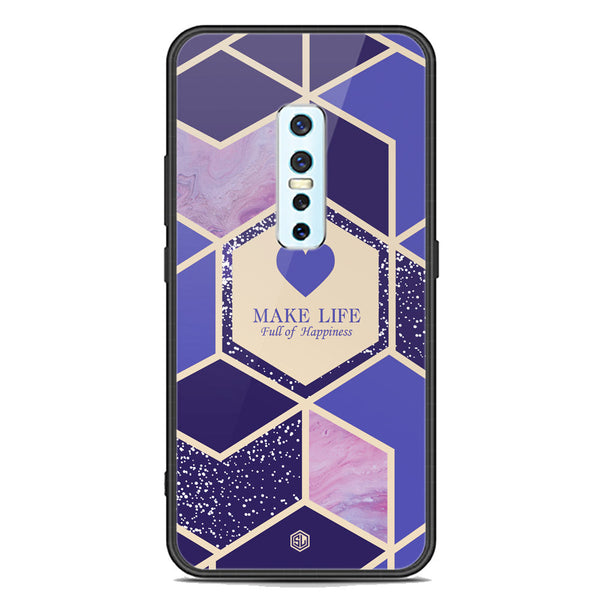 Happiness Series Soft Phone Case - Premium Glass Case - Design 2 - Vivo V17 Pro