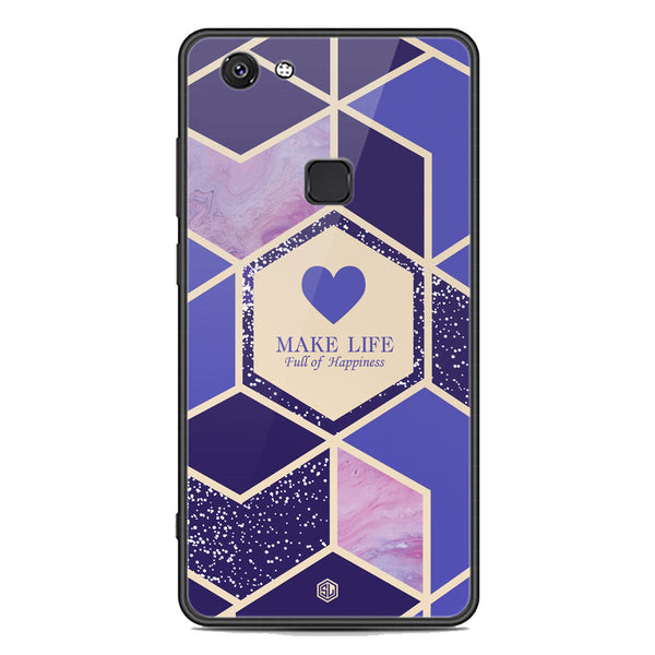 Happiness Series Soft Phone Case - Premium Glass Case - Design 2 - Vivo V7